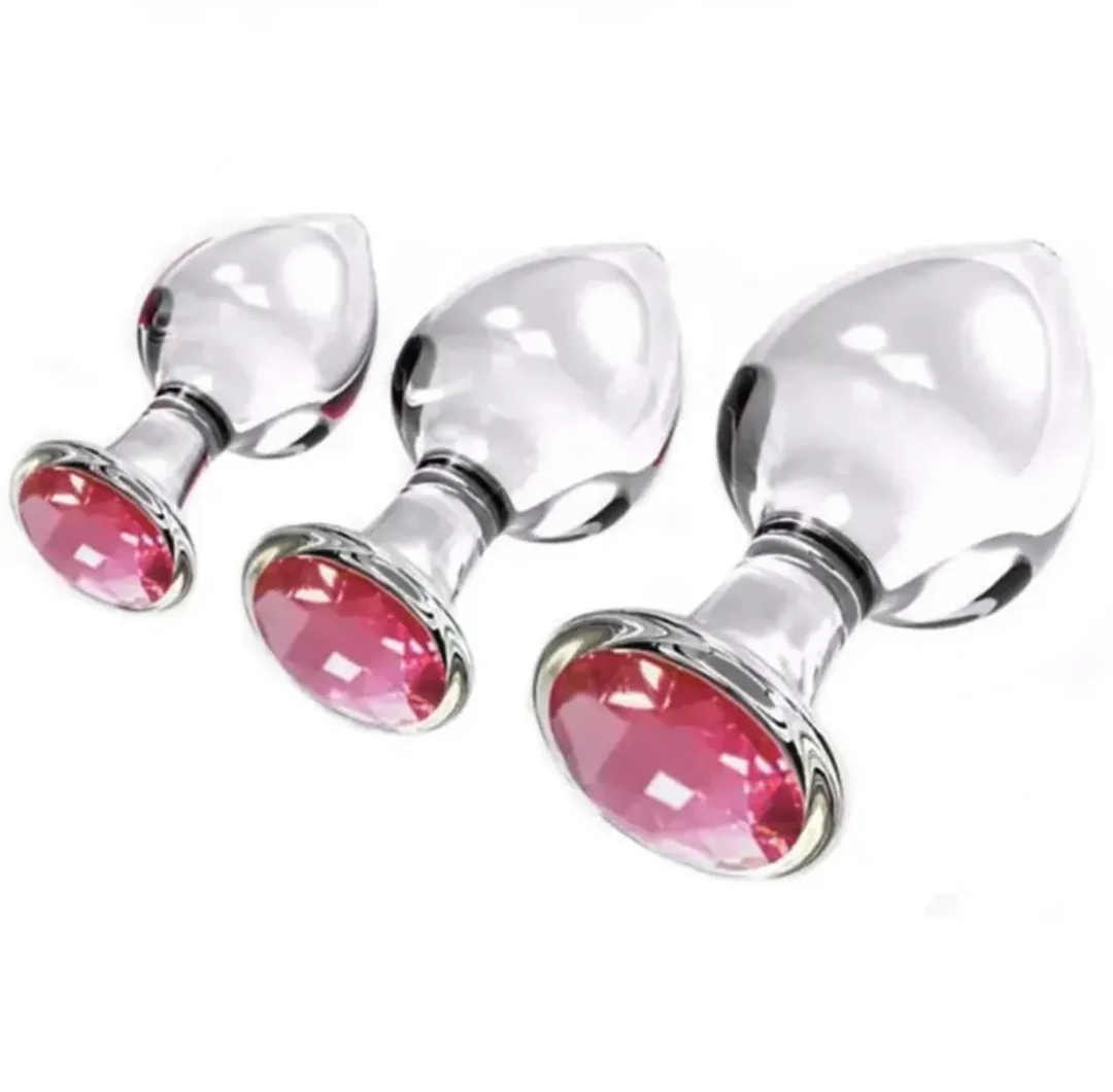 Glass anal 3set plug